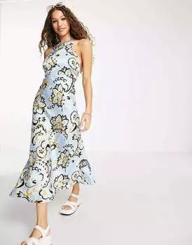 Синее платье миди с принтом пейсли Emory Park