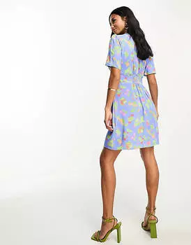 Синее платье мини с присборенными краями Nothing's Child Petite Alexa