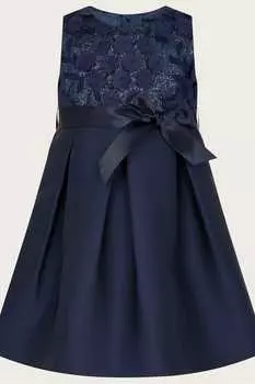 Синее платье подружки невесты Baby Anika с асимметричным подолом Monsoon, синий