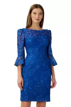 Синее платье Rosie с вышивкой Adrianna Papell, синий