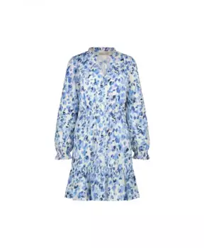 Синее платье с объемными рукавами и принтом Fabienne Chapot, синий
