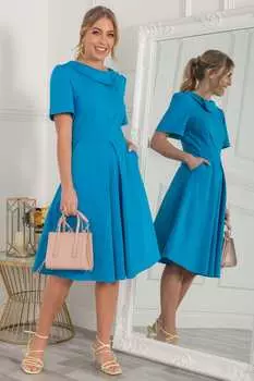 Синее платье София с пуговицами и воротником Jolie Moi, синий