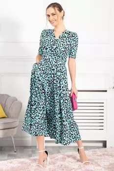 Синее пятнистое платье макси Jolie Moi, синий