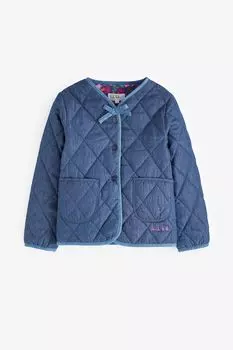 Синее стеганое пальто из шамбре Nicole Miller, синий