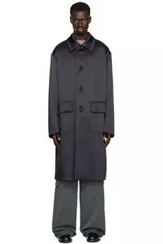 Синее свободное пальто Mac Dries Van Noten