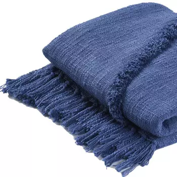 Синее тканое хлопковое одеяло размером 50 x 60 дюймов с бахромой Homezia, цвет Multicolored