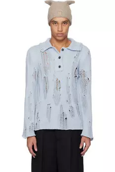 Синее трикотажное поло Acne Studios