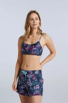 Синее женское бикини Atlantic с принтом и завязкой сзади Animal, синий