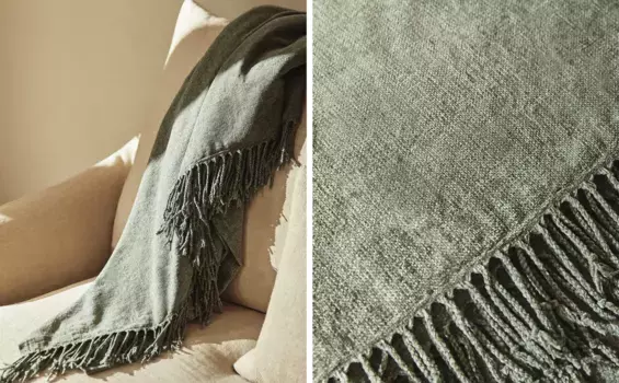 Синель плед Zara Home, коричневый