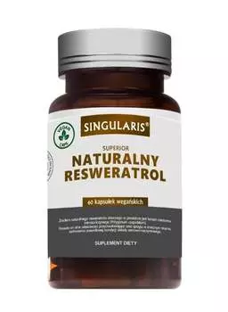 Singularis, Natural Resveratrol 250 мг 60 веганских капсул