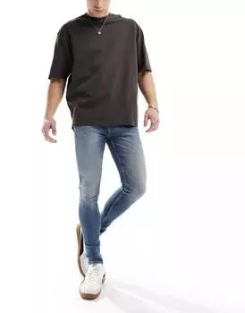 Синие эластичные джинсы скинни ASOS