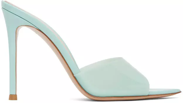 Синие босоножки на каблуке Elle 105 Gianvito Rossi