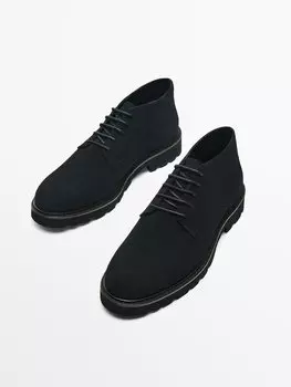 Синие ботинки сафари Massimo Dutti, синий