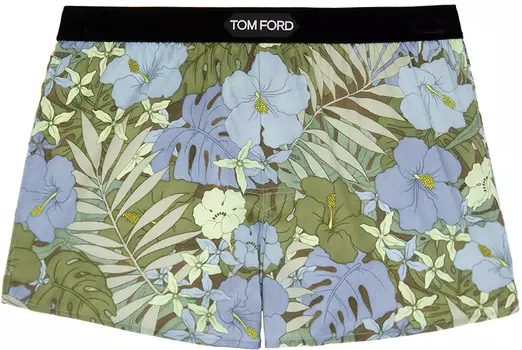 Синие боксеры с цветочным принтом TOM FORD
