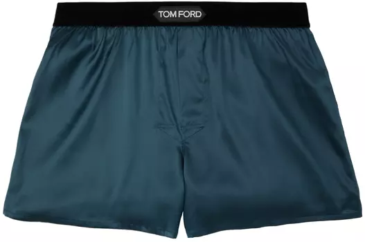 Синие боксеры с нашивками TOM FORD