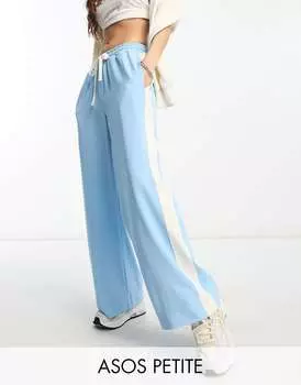 Синие брюки без застежек с контрастной вставкой ASOS Petite
