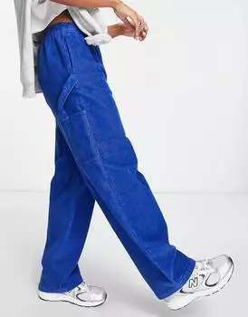 Синие брюки свободного кроя ASOS DESIGN
