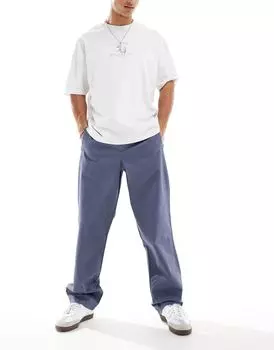 Синие брюки свободного кроя ASOS DESIGN