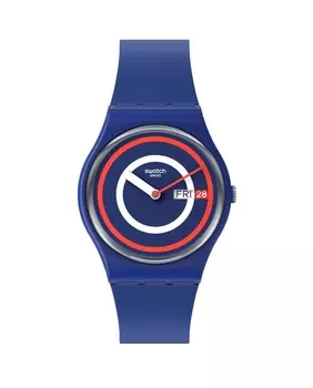 Синие часы Blue to Basic с разноцветным циферблатом Swatch, синий