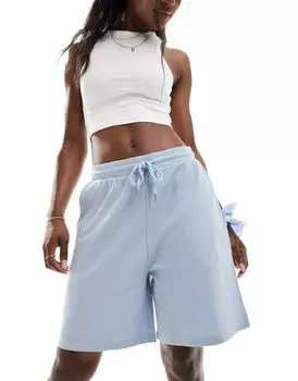 Синие длинные шорты с сотовой структурой ASOS DESIGN