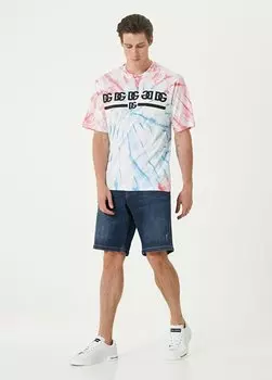 Синие джинсовые бермуды с потертостями Dolce&Gabbana