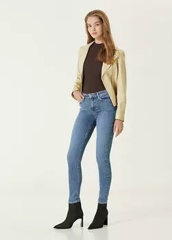 Синие джинсовые брюки скинни до щиколотки hoxton Paige