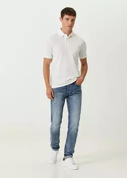 Синие джинсовые брюки свободного кроя Emporio Armani