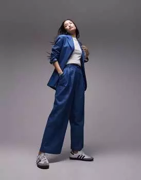 Синие джинсовые брюки Topshop