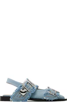 Синие джинсовые подвески женские балетки с пряжкой GANNI