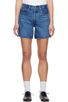 Синие джинсовые шорты 501 длиной до середины бедра Levi's