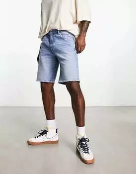 Синие джинсовые шорты из смесового хлопка Selected Homme