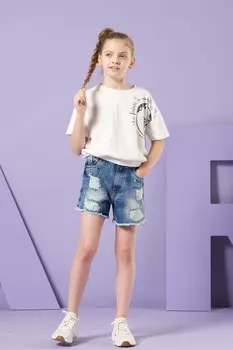 Синие джинсовые шорты Nina с потертостями Angel & Rocket, синий