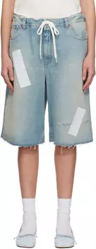 Синие джинсовые шорты с тесьмой MM6 Maison Margiela