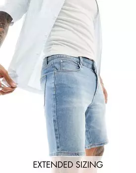 Синие джинсовые шорты скинни стандартной длины ASOS DESIGN
