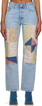 Синие джинсы 501 в стиле пэчворк 90-х Levi's