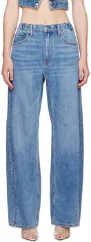 Синие джинсы Balloon с тисненым логотипом Alexander Wang
