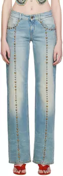 Синие джинсы-бойфренды Blumarine