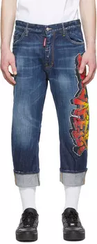 Синие джинсы чистой стирки Dsquared2