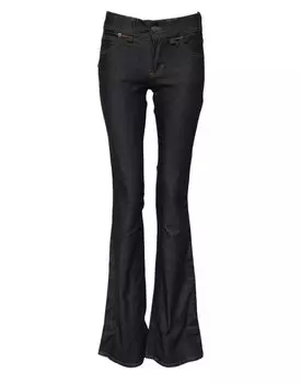 Синие джинсы из хлопкового денима со средней посадкой и широкими штанинами John Galliano, синий