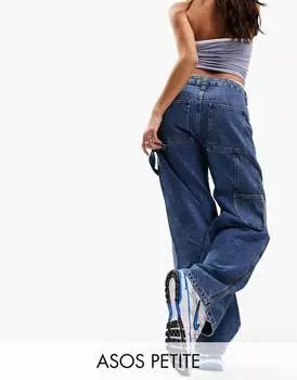Синие джинсы карго ASOS DESIGN Petite