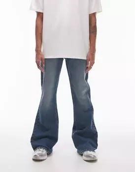 Синие джинсы-клеш Topman