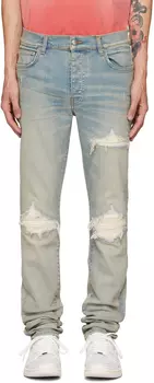 Синие джинсы MX1 Ultrasuede AMIRI, Antique indigo