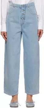 Синие джинсы на пуговицах, светлые MM6 Maison Margiela