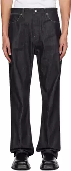 Синие джинсы на пуговицах, темные Jil Sander