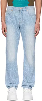 Синие джинсы повседневные светлые Versace