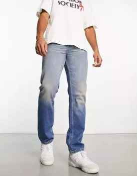 Синие джинсы прямого кроя ASOS