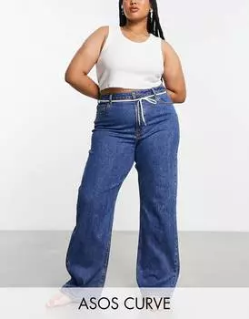 Синие джинсы прямого кроя ASOS DESIGN Curve