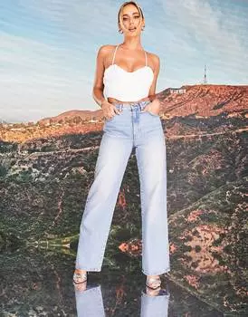 Синие джинсы прямого кроя ASOS DESIGN x MILLIE