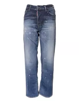 Синие джинсы прямого кроя из хлопка со средней посадкой Dsquared2, синий