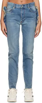 Синие джинсы с бахромой UNDERCOVER